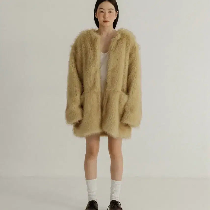 [BUNJANG] Please Project Middle Faux Fur Jacket / 플리즈프로젝트 미들 퍼자켓