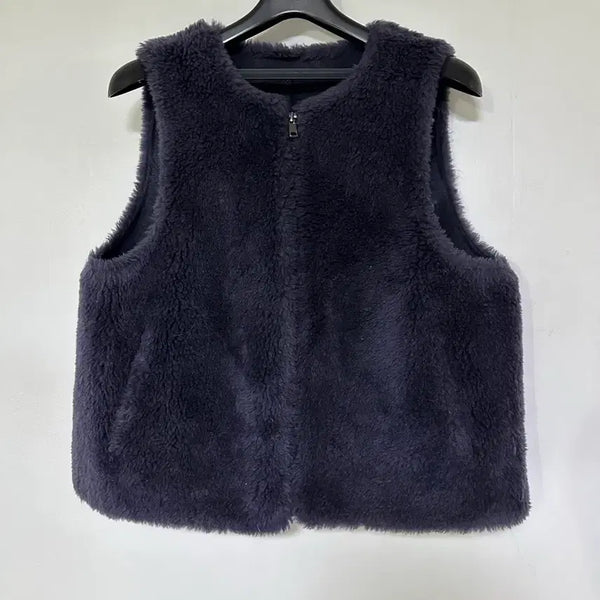 [BUNJANG] Navy Fleece Vest / 플리스 조끼 네이비 양털
