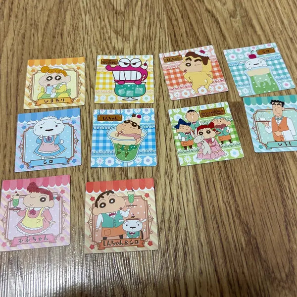 [BUNJANG] Crayon Shin-chan Choco-Bi Soda Flavor Sticker Set (10 Types) / 짱구 크림소다맛 초코비씰 스티커 10종