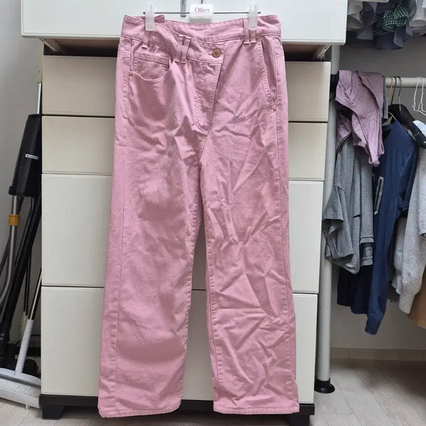 [BUNJANG] Lucky Chouette Pink Wide Pants Size 36 / 럭키슈에뜨 핑크 와이드팬츠 36. 21년3월생산제품