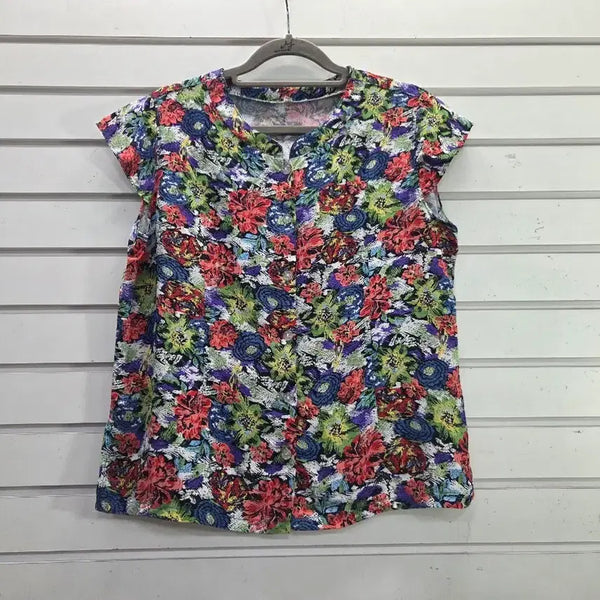 [BUNJANG] In-yeon Flower Cap Sleeve Ladies Blouse / 인견 플라워 캡소매 부인복 블라우스/보물찾기천사