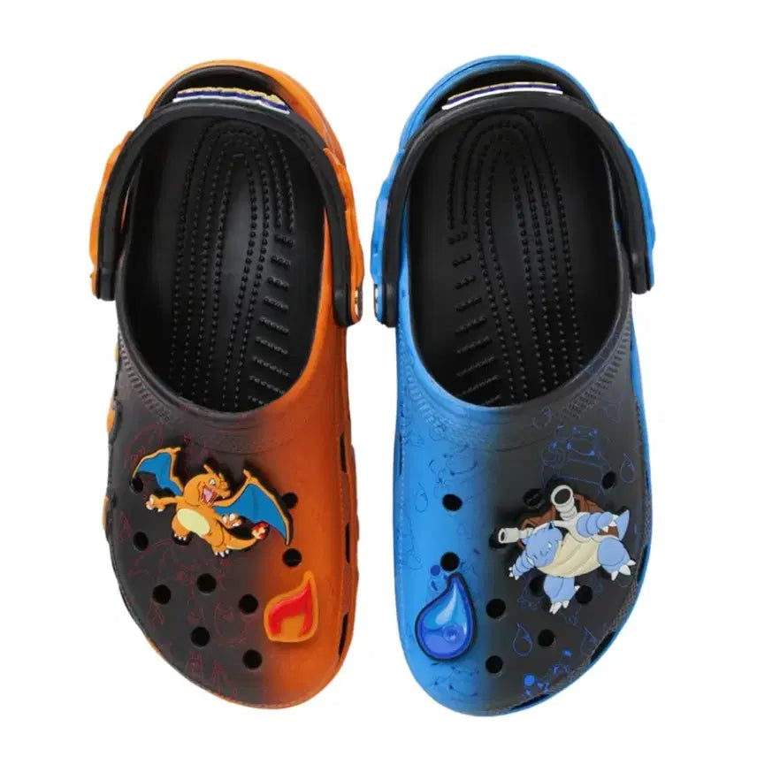 [BUNJANG] Crocs Pokémon Charizard vs. Blastoise Classic Clog - Black/Red / 크록스 포켓몬 리자몽 Vs. 거북왕 클래식 클로그 블랙 레드