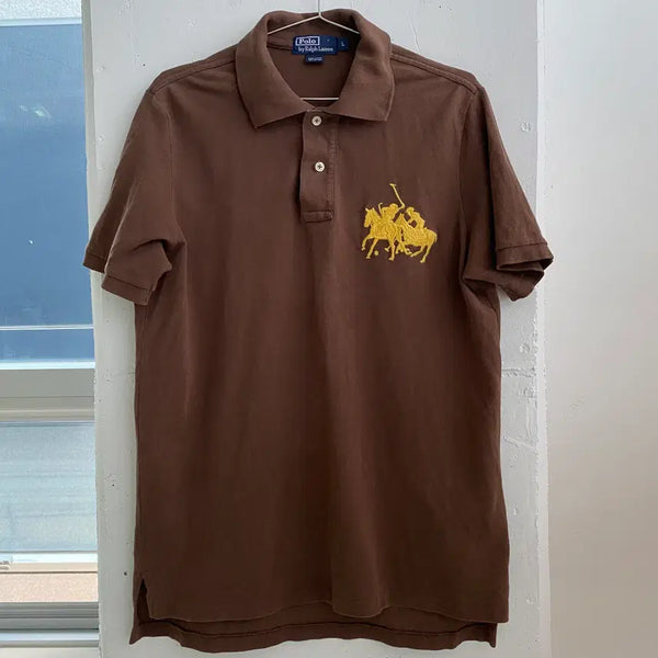 [BUNJANG] Polo Ralph Lauren Big Pony PK Short Sleeve Polo Shirt Brown / (L) 폴로 랄프로렌 빅포니 PK 반팔 카라티 브라운