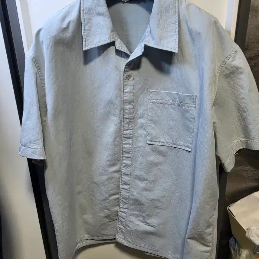 [BUNJANG] System Homme Sky Blue Short-Sleeve Shirt SS26 / 시스템옴므 하늘색 반팔셔츠 26ss