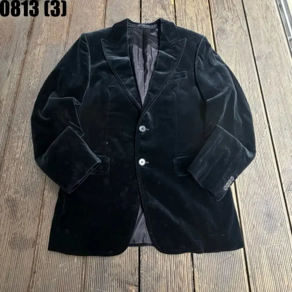 [BUNJANG] TIME Velvet Jacket Black 100 / TIME 타임 벨벳 재킷 블랙 100 8/13