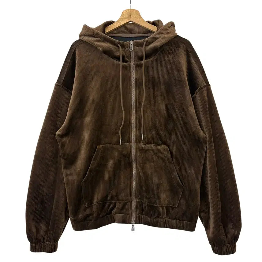[BUNJANG] DIMITRI BLACK Two-Way Essential Corduroy Hoodie Brown Size 0 / 디미트리블랙 투웨이 에센셜 코듀로이 후드 집업 브라운 0 정품