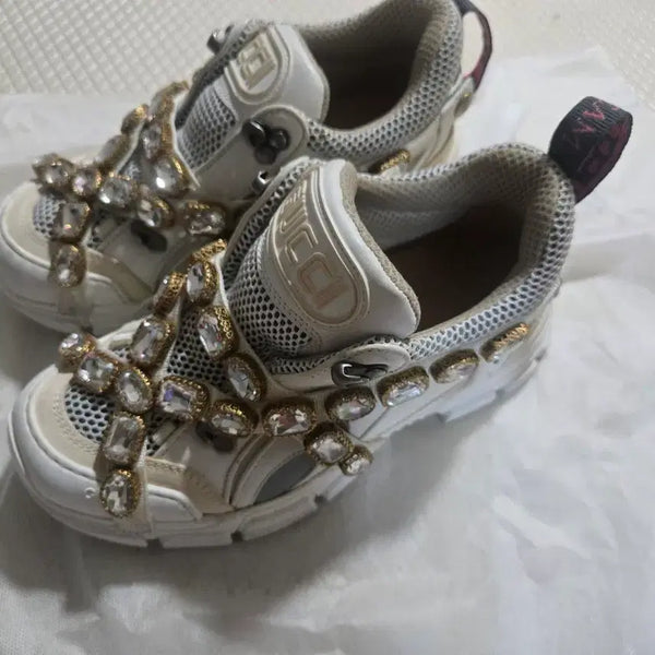 [BUNJANG] Gucci Flexi Strect Crystal Sneakers (240-245) / 구찌 정품 플렉시스트렉 크리스탈 240-245