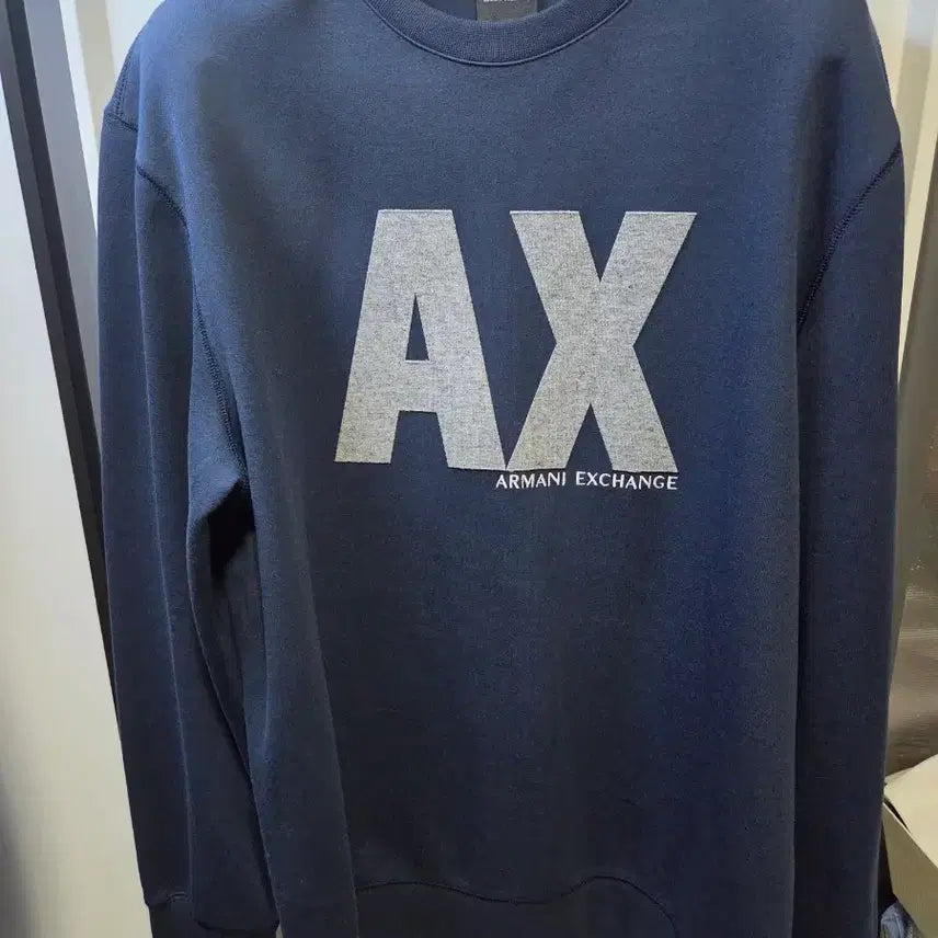 [BUNJANG] ARMANI EXCHANGE Navy AX Logo Sweatshirt / [ARMANI EXCHANGE] 네이비 AX 맨투맨