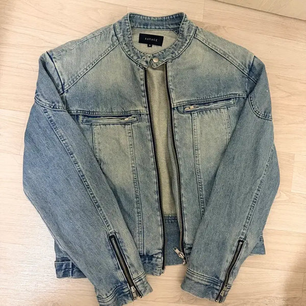 [BUNJANG] Savage Racing Denim Jacket / 세비지 레이싱 데님 자켓
