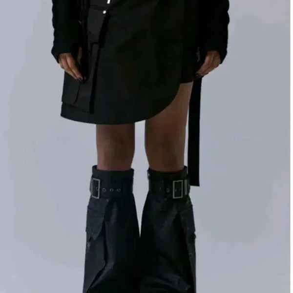 [BUNJANG] Trimingbird Layered Cargo Skirt Black / 트리밍버드 카고 스커트 블랙