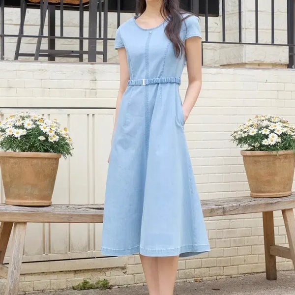[BUNJANG] It Michaa Flare Cool Denim Dress / [새상품] 잇미샤 플레어 쿨 데님 원피스