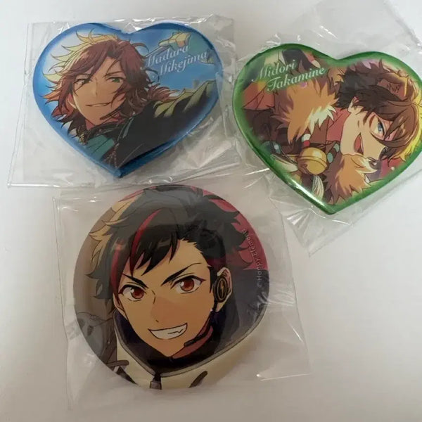 [BUNJANG] Ensemble Stars Madara Midori Tetora Heart Badge Bundle Set / 앙스타 하트 뱃지 마다라 미도리 테토라 일괄