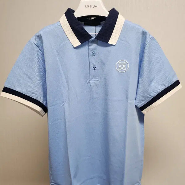 [BUNJANG] G/Fore Golf Short Sleeve Polo Shirt - Sky Blue/Navy / 지포어 골프 반팔 카라티 (새상품) 100