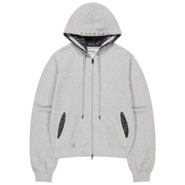 [BUNJANG] Koiseio Flower Hoodie Zip-up Grey Size 1 / 코이세이오 플라워 후드 집업 그레이 1사이즈