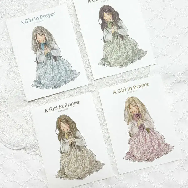 [BUNJANG] Praying Girl Stickers Set / 산구구) 기도하는 소녀