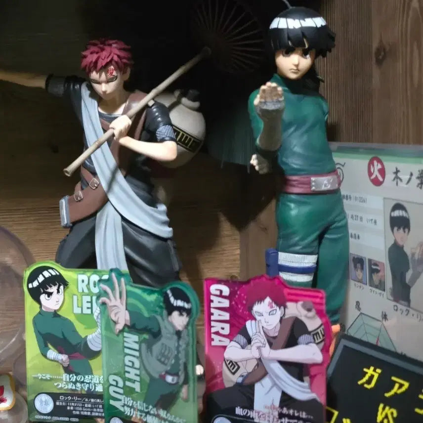 [BUNJANG] Naruto Gaara & Rock Lee Figure Set with Character Cards / 나루토 가아라, 록리 피규어 세트