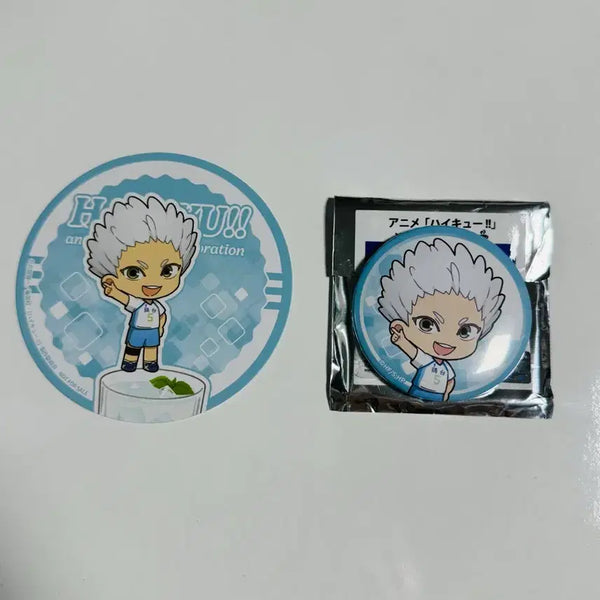 [BUNJANG] Haikyuu!! Collaboration Cafe Hoshiumi Coaster / Can Badge Bundle Set / 하이큐 콜라보카페 호시우미 코스터/캔뱃지 일괄