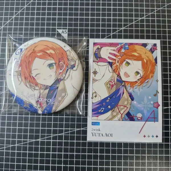 [BUNJANG] Ensemble Stars Twinkle Buddy Hinata & Yuuta Badge Bundle Set / 일괄) 앙스타 팝업 트윙크 히나타 뱃지 유우타 폴라로이드