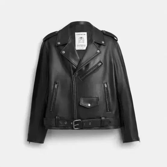 [BUNJANG] Coach 100% Genuine Leather Oversized Biker Jacket - Size S / 코치  100% 소가죽 오버사이즈 바이커 재킷 S