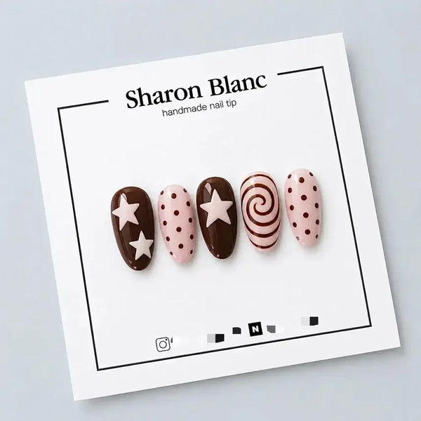 [BUNJANG] Pink Star Bangle Nail Tips - 15 Shape Options / 핑크 별 뱅글 네일팁 / 15종 쉐입