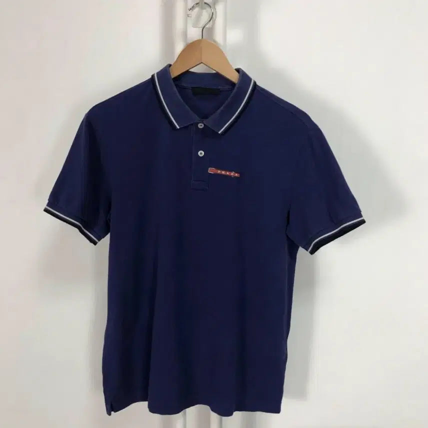 [BUNJANG] Prada Short Sleeve Polo Shirt Navy / 프라다 반팔 카라티 네이비