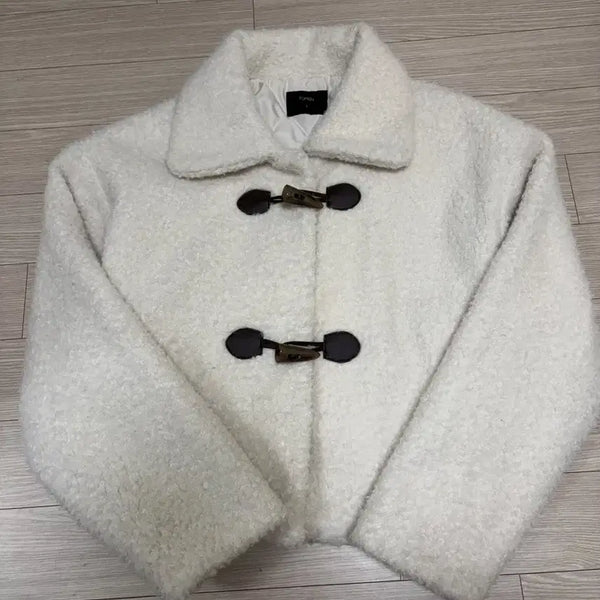 [BUNJANG] TOPTEN Fleece Teddy Coat Ivory / 탑텐 뽀글이 떡볶이 코트 아이보리