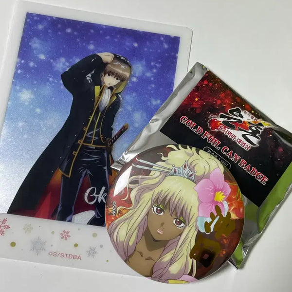 [BUNJANG] Gintama Okita Sougo Bundle Set: Can Badge & Clear Card / 일괄) 은혼 오키타 소고 캔뱃지 클리어 카드 요시와라