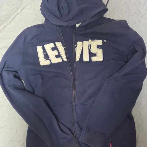 [BUNJANG] Levi's Navy Zip-Up Hoodie / 리바이스 후드집업 네이비