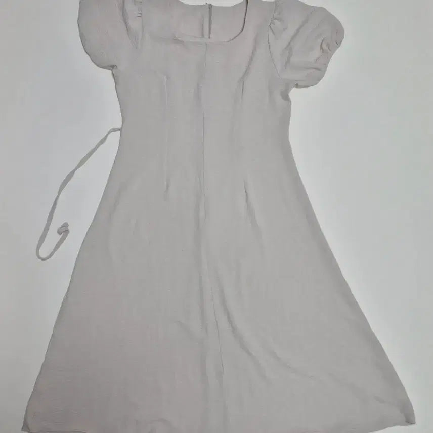 [BUNJANG] Puff Sleeve Square Neck Long Dress - Oatmeal Beige / 원피스 새상품