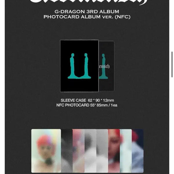 [BUNJANG] BIGBANG G-Dragon WEMANAGER Photocard / 빅뱅 지디 지드래곤 위버멘쉬 포카 포토카드 앨범