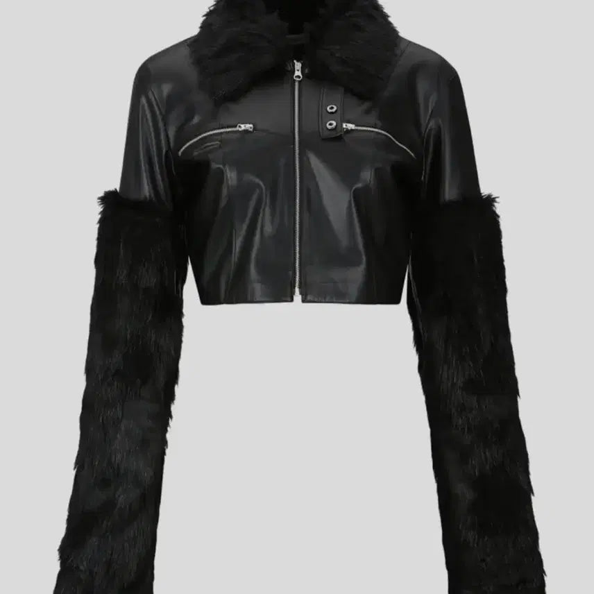 [BUNJANG] Venecy Double Faux Leather Jacket / Venecy 벤에시 더블 페이크 레더 자켓