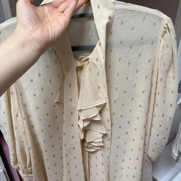 [BUNJANG] Dot Pattern Ruffle Blouse / 블라우스