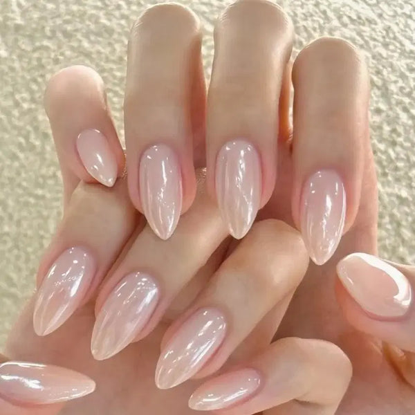 [BUNJANG] Custom Handmade Solid Color Glazed Nail Tips / 주문제작 글레이즈 단색 수제 네일팁