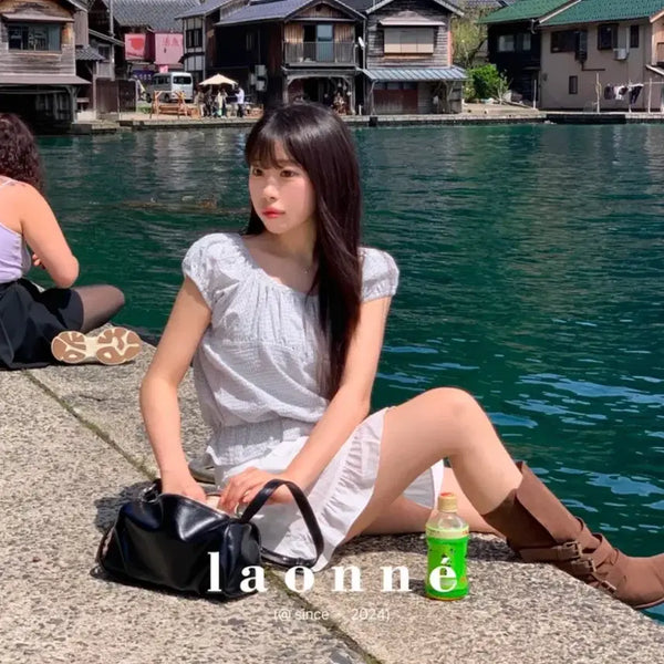 [BUNJANG] Laonne Hour Check Blouse / 라온느 아워 체크 블라우스
