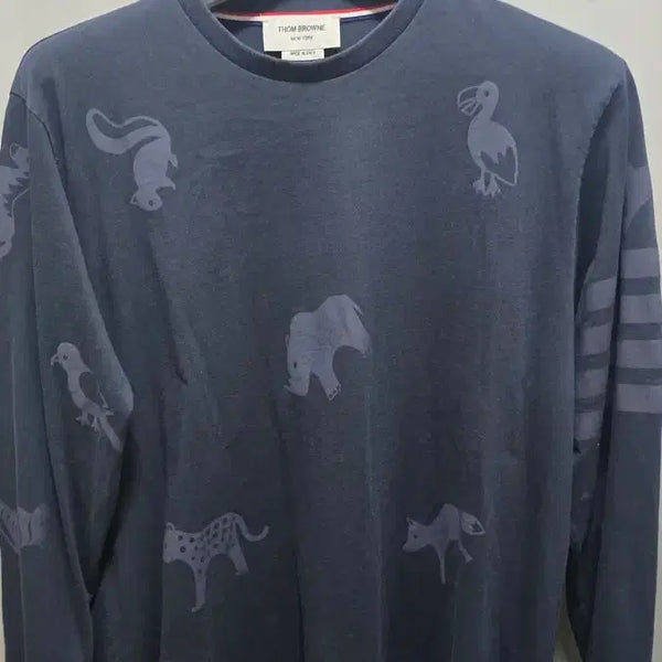 [BUNJANG] Thom Browne Animal Pattern T-Shirt Navy / 톰브라운 동물 티셔츠 네이비