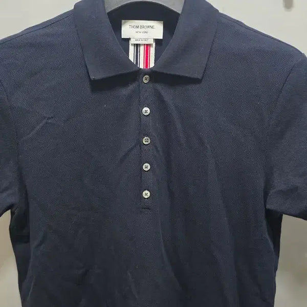 [BUNJANG] Thom Browne Navy Short Sleeve Polo Shirt / 톰브라운 네이비 반팔 카라티