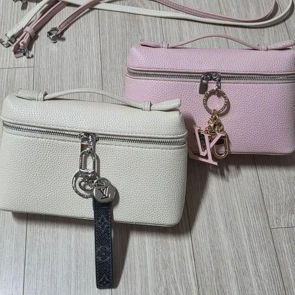 [BUNJANG] Louis Vuitton Mini Bag & Keyring Set Pink White / 루이비통 키링 & 가방 세트 핑크 화이트