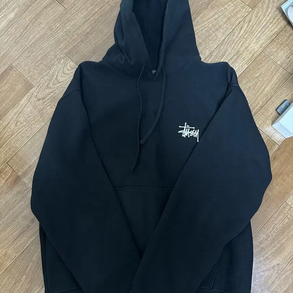 [BUNJANG] Stussy Black Hoodie M / 크림정품 스투시 블랙후드티M