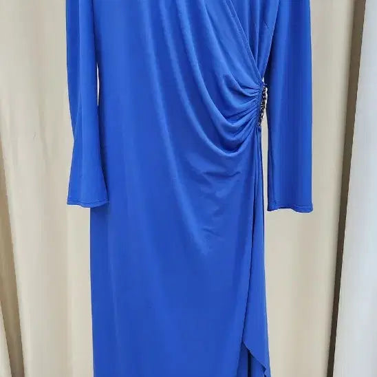 [BUNJANG] Jeweled Wrap Dress - Blue / 새상품    블루 랩 원피스
