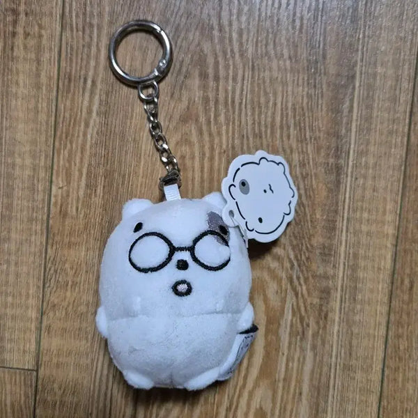 [BUNJANG] Cat Doll Keychain with Round Glasses / 냥냥이 인형 키링