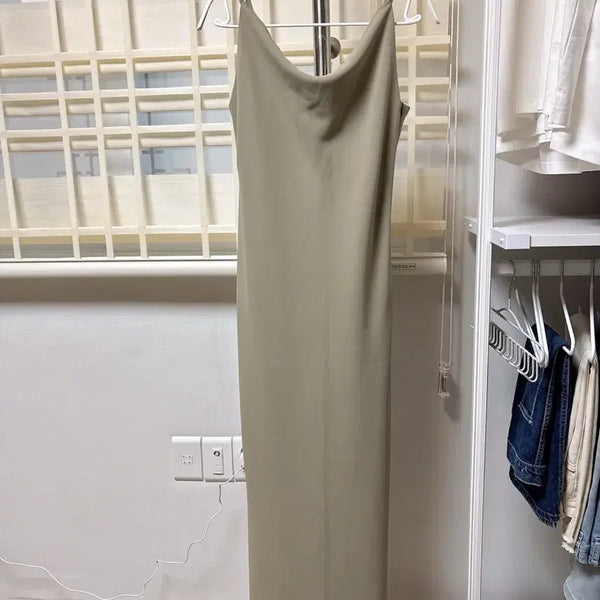 [BUNJANG] Drape Slip Long Dress / 휴가룩 드레이프 슬립 롱원피스