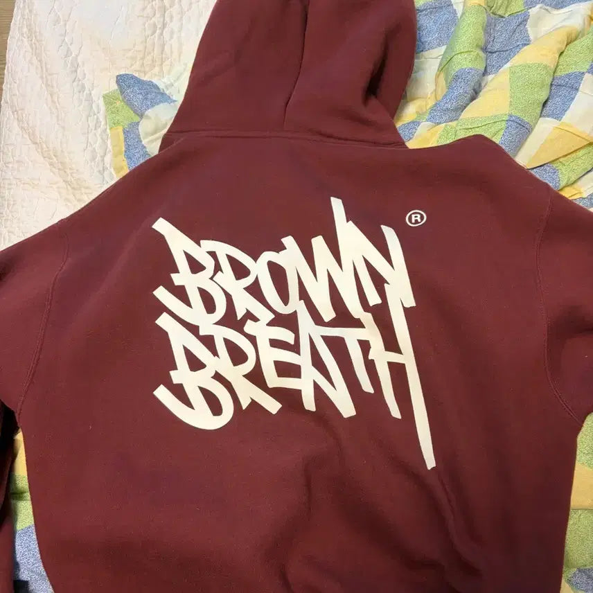[BUNJANG] Brown Press Hoodie L Size / 브라운 프레스 후드티(새상품급)