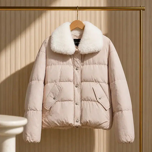 [BUNJANG] Maje 2022 Cashmere Fur Collar Goose Down Short Padding / 마쥬 MAJE 2022 캐시미어 퍼 카라 구스다운 숏 패딩 43호