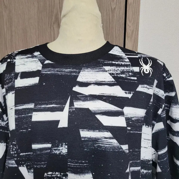 [BUNJANG] Spider Pattern Short Sleeve T-Shirt Black/White L / 스파이더 반팔 티셔츠 블랙 화이트 패턴 L