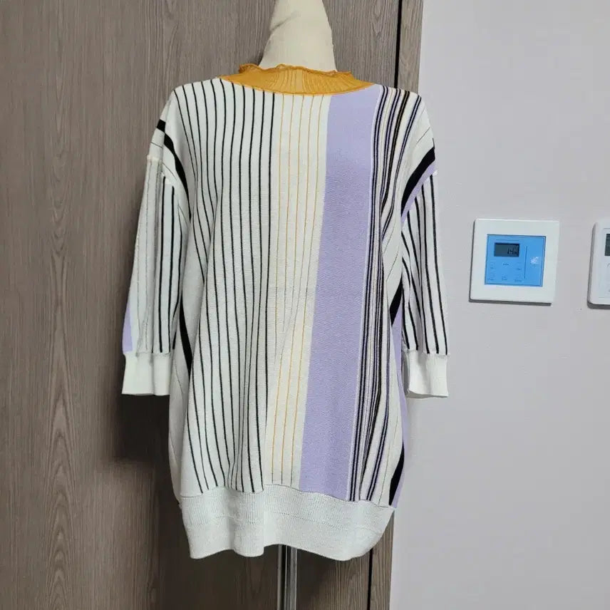 [BUNJANG] KUHO Striped Cotton Blend Knit M / 구호 마혼용 단가라 고급 니트  M