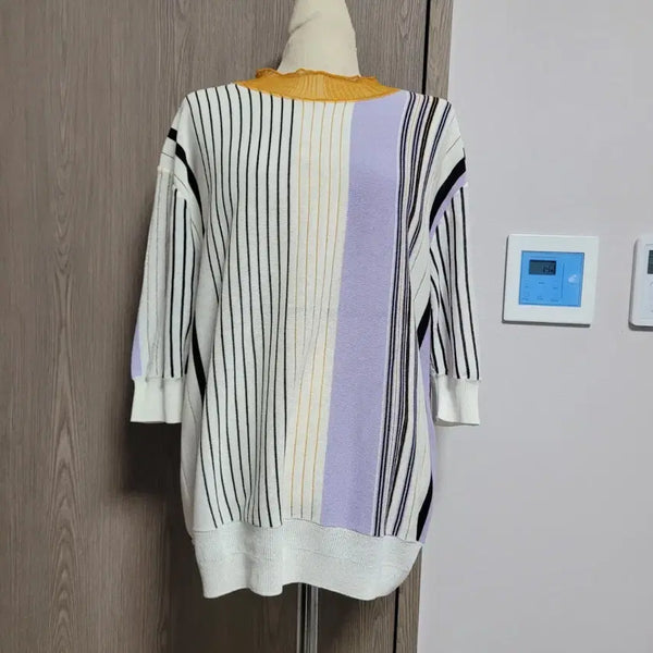 [BUNJANG] KUHO Striped Cotton Blend Knit M / 구호 마혼용 단가라 고급 니트  M