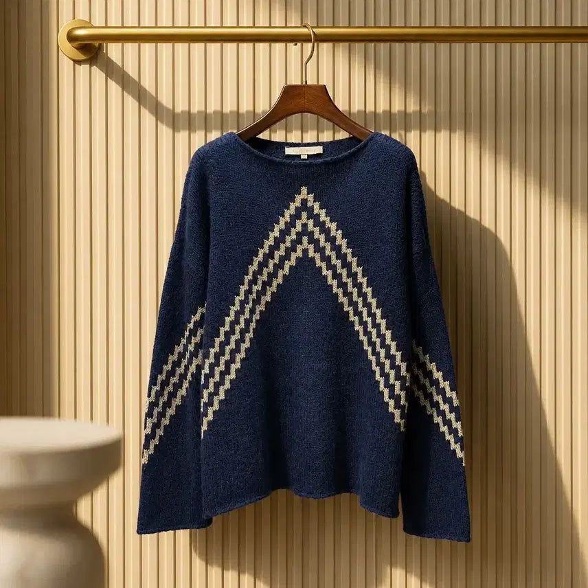 [BUNJANG] Vanessa Bruno Alpaca Wool Zigzag Pattern Loose Fit Knit (M) / 바네사브루노 알파카 울 지그재그 패턴 루즈핏 니트 M사이즈