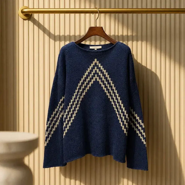 [BUNJANG] Vanessa Bruno Alpaca Wool Zigzag Pattern Loose Fit Knit (M) / 바네사브루노 알파카 울 지그재그 패턴 루즈핏 니트 M사이즈