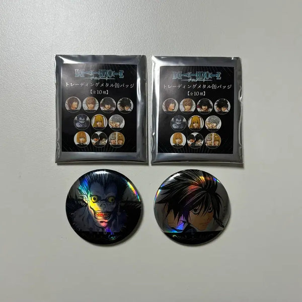 [BUNJANG] Death Note Trading Metal Can Badge Ryuk & L Bundle / 데스노트 트레이딩 메탈 캔뱃지 류크 엘 일괄