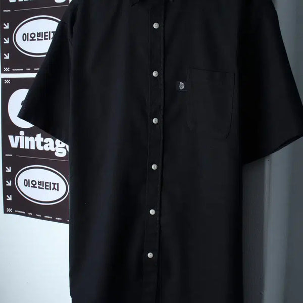 [BUNJANG] Johnny West Short Sleeve Collar T-Shirt Shirt / (L) 쟈니웨스트 반팔 카라 티셔츠 셔츠 남방 포켓 무지 블랙-H36877